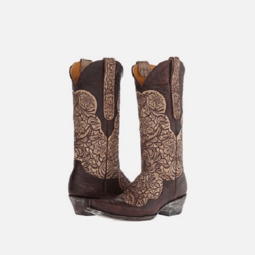 Old Gringo Fieta Boots Bone and Chocolate size 8 - Picture 6 of 11